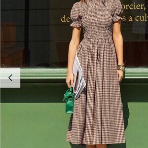 RIHOAS Classic Checkered Midi Dress in coffee Brown plaid